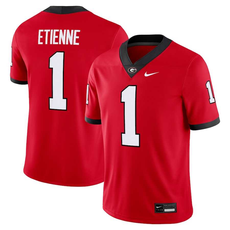 Mens Georgia Bulldogs #1 Trevor Etienne Nike Red Football Game Jersey Dzhi